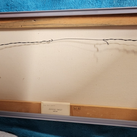 Vintage Signed Landscape Titled " The Red Barn" - Picture 3 of 4